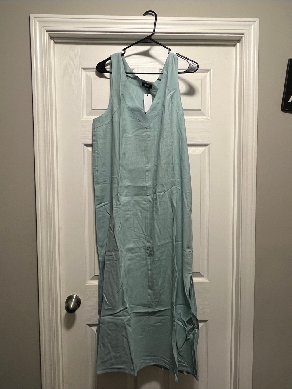DKNY Sleeveless V-Neck Maxi Dress in Mint